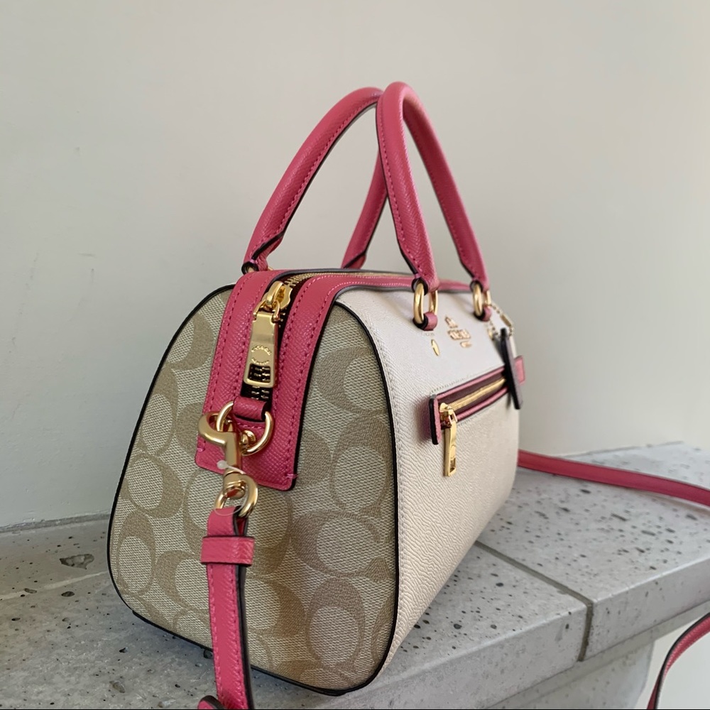 NWT Coach Rowan Satchel in Colorblock Signature 🎀 - Picture 7 of 13